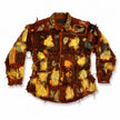 Wearable Ruins Red Gold Shredded Denim Colored Jacket A