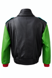THE WIZARD TWO MULTICOLORED BOMBER LEATHER JACKET WOMEN
