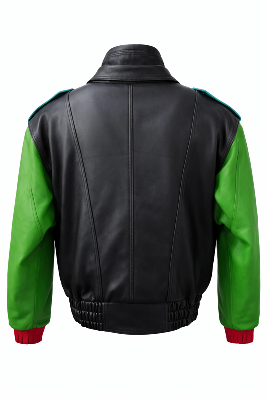 THE WIZARD TWO MULTICOLORED BOMBER LEATHER JACKET WOMEN
