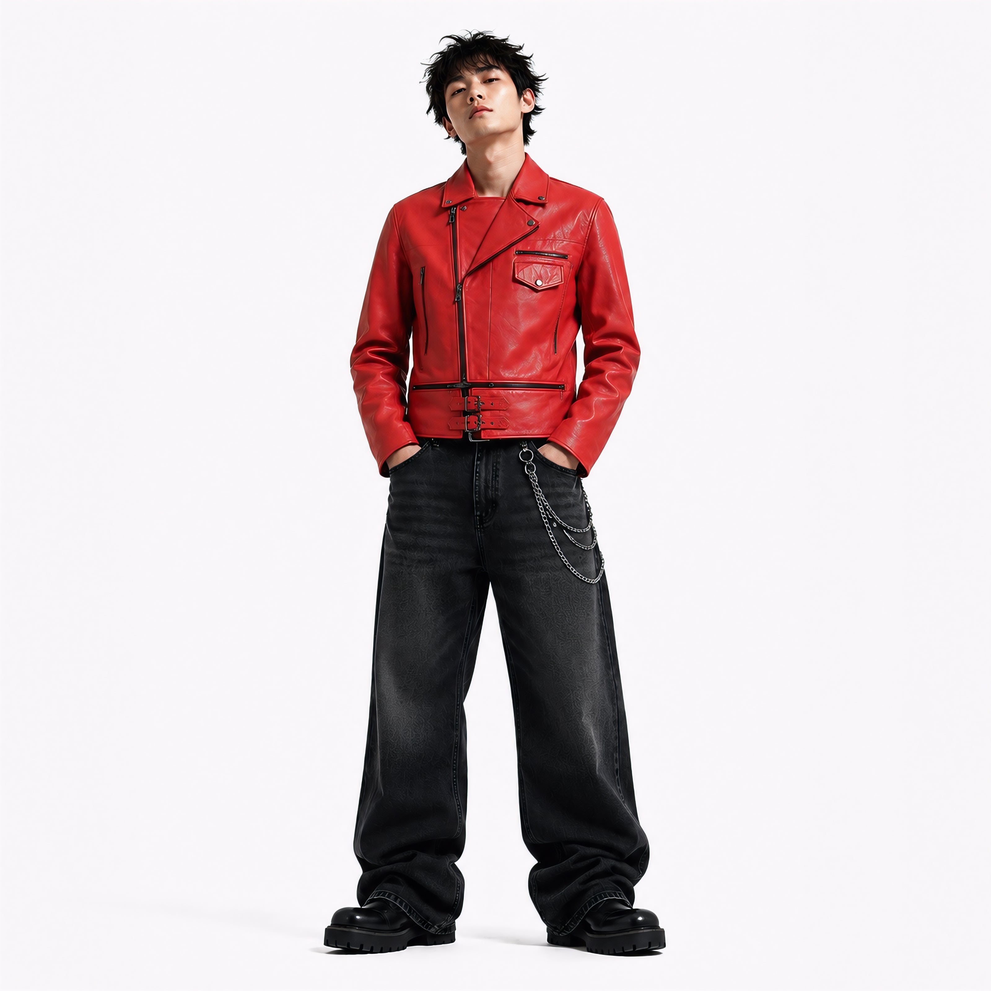 Red Horizon Biker Jacket