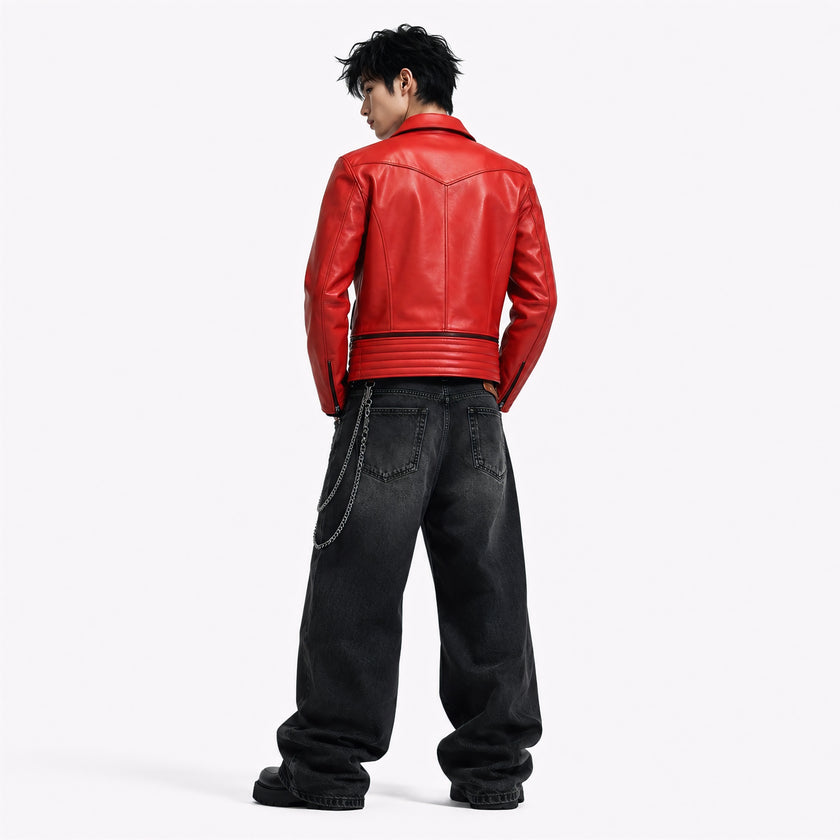 Red Horizon Biker Jacket