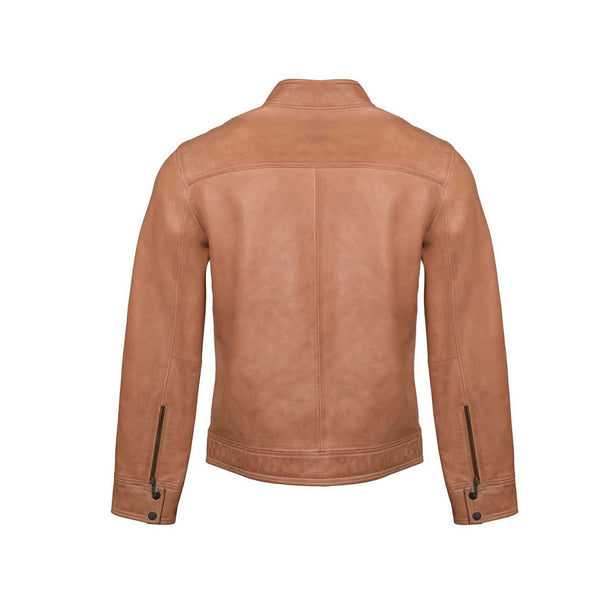 SINGLE MALT PEACH QUILTED LEATHER JACKET