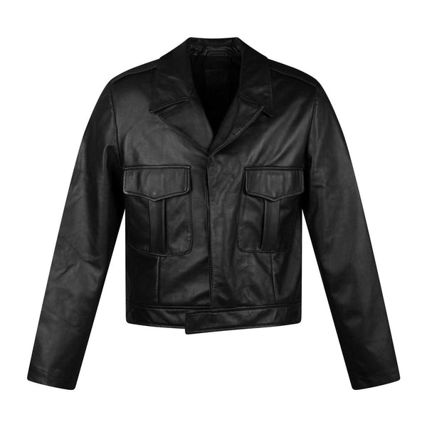 ENTICER BLACK UNIFORM LEATHER JACKET