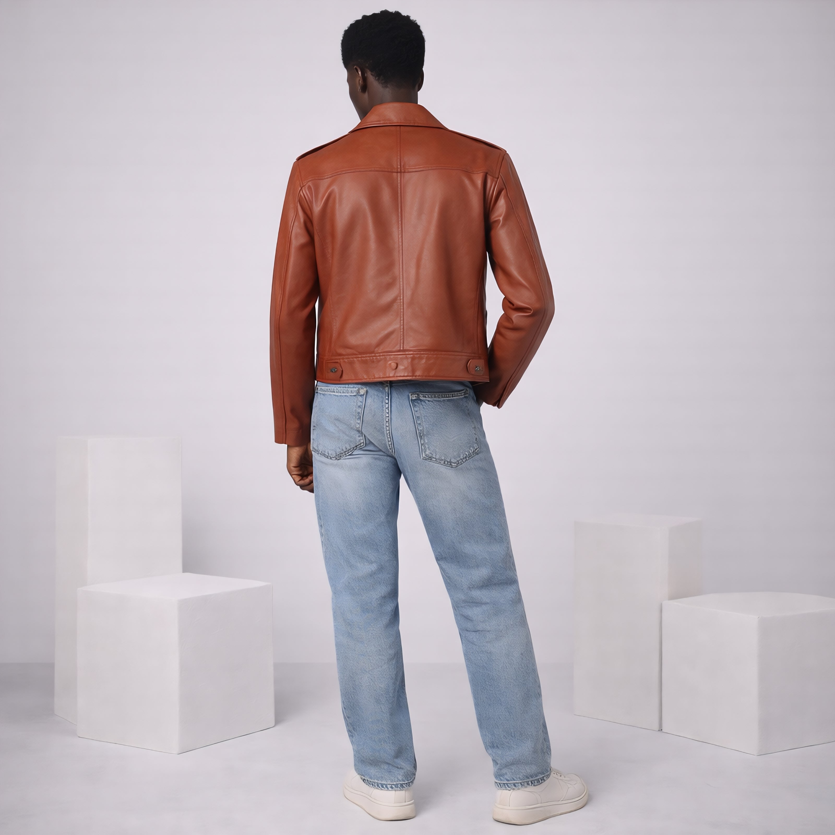 ENTICER BROWN UNIFORM LEATHER JACKET