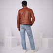 ENTICER BROWN UNIFORM LEATHER JACKET