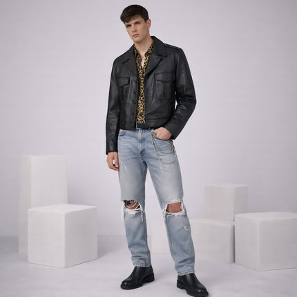 ENTICER BLACK UNIFORM LEATHER JACKET