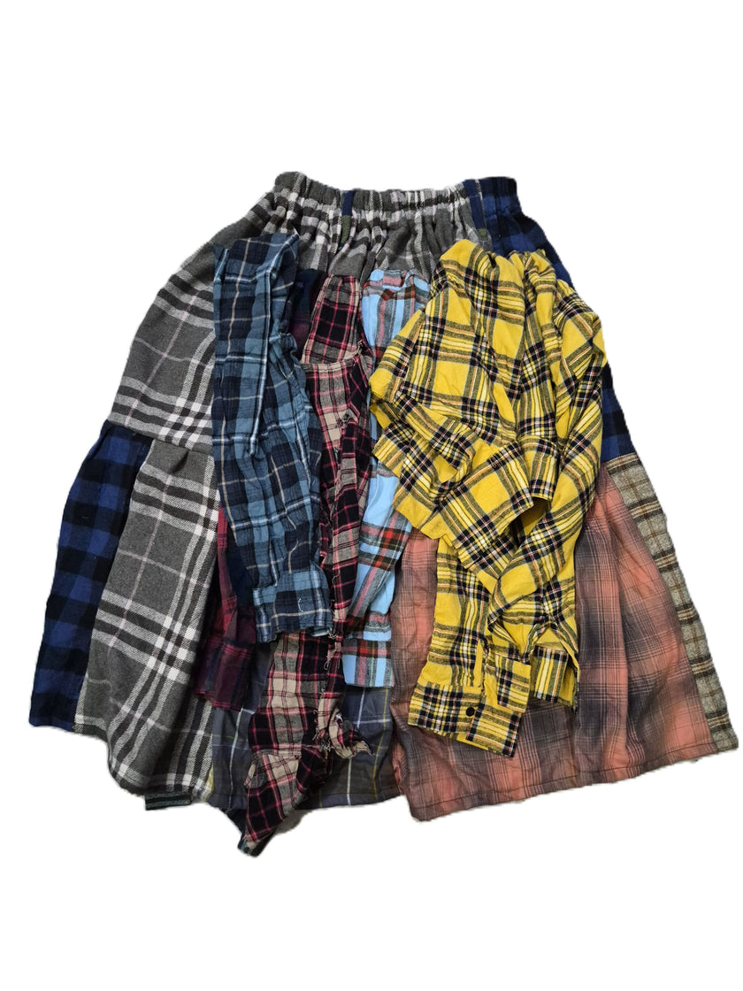 Deconstructed Flannel Skirt A