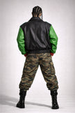 THE WIZARD TWO MULTICOLORED BOMBER LEATHER JACKET