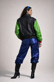 THE WIZARD TWO MULTICOLORED BOMBER LEATHER JACKET WOMEN