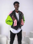 THE WIZARD MULTICOLORED BOMBER LEATHER JACKET