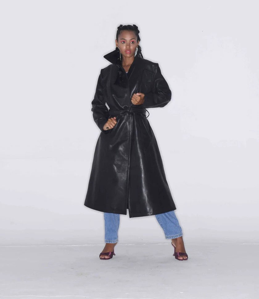 REBEL LEATHER TRENCH COAT