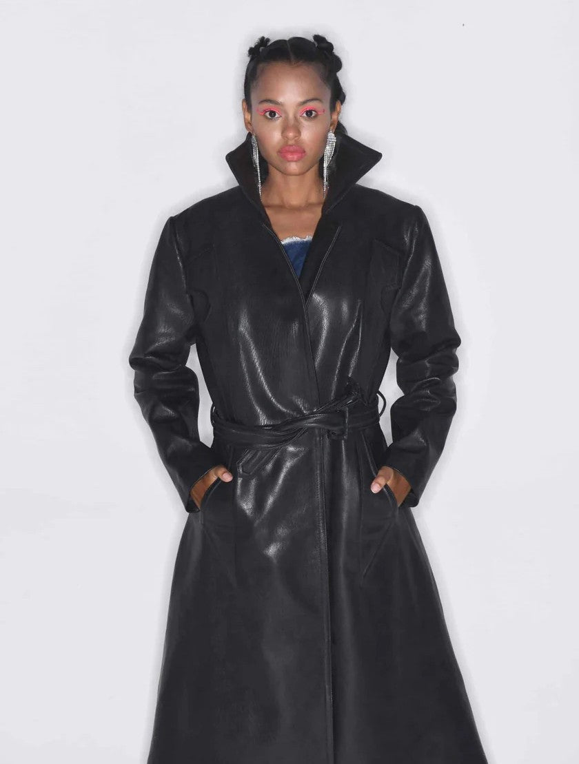 REBEL LEATHER TRENCH COAT