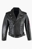 Hand-Painted Men Leather Biker Jacket