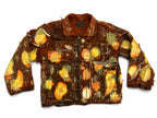 Wearable Ruins Red Gold Shredded Denim Colored Jacket C