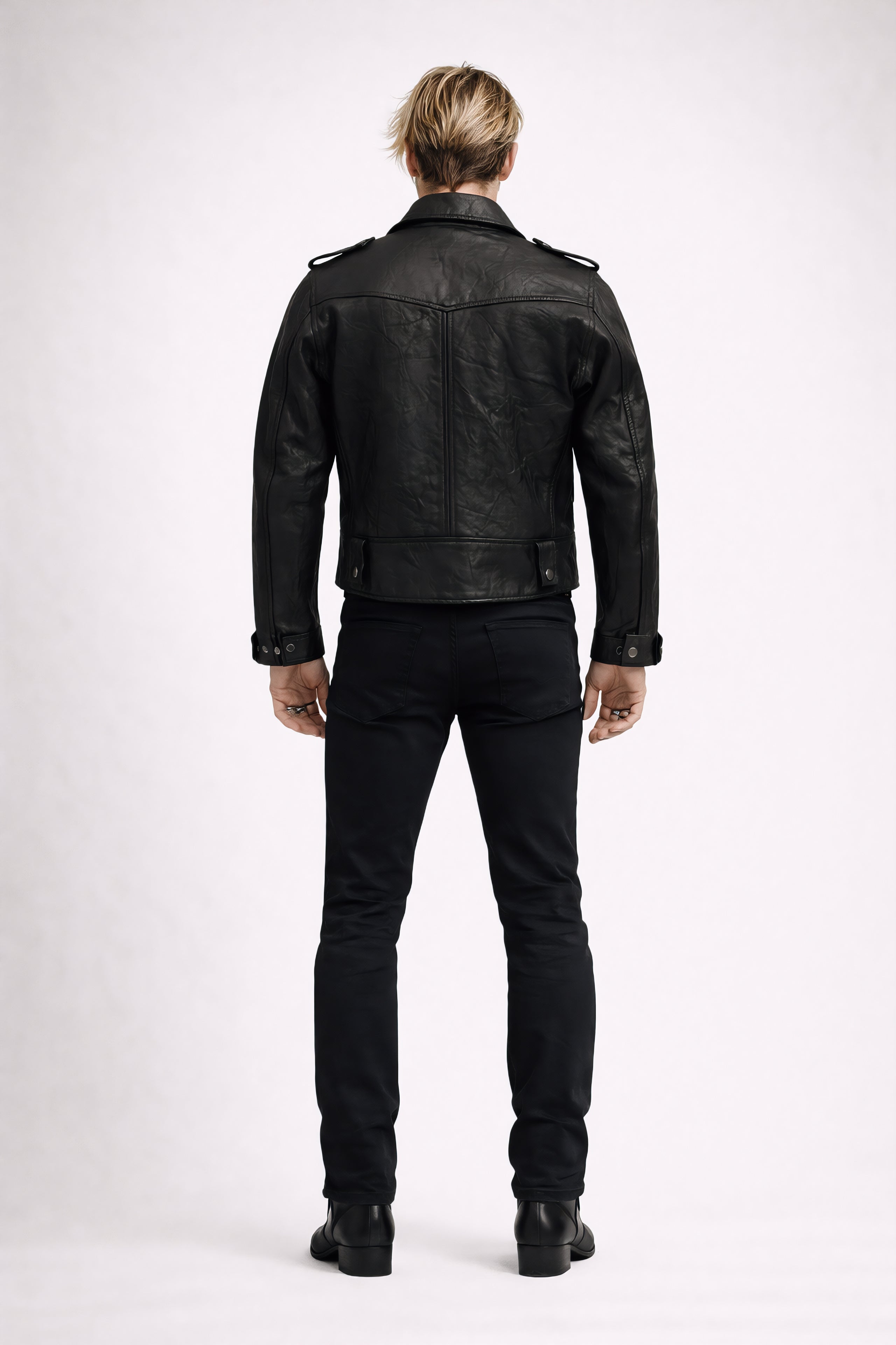 The Sentinel Men Leather Biker Jacket