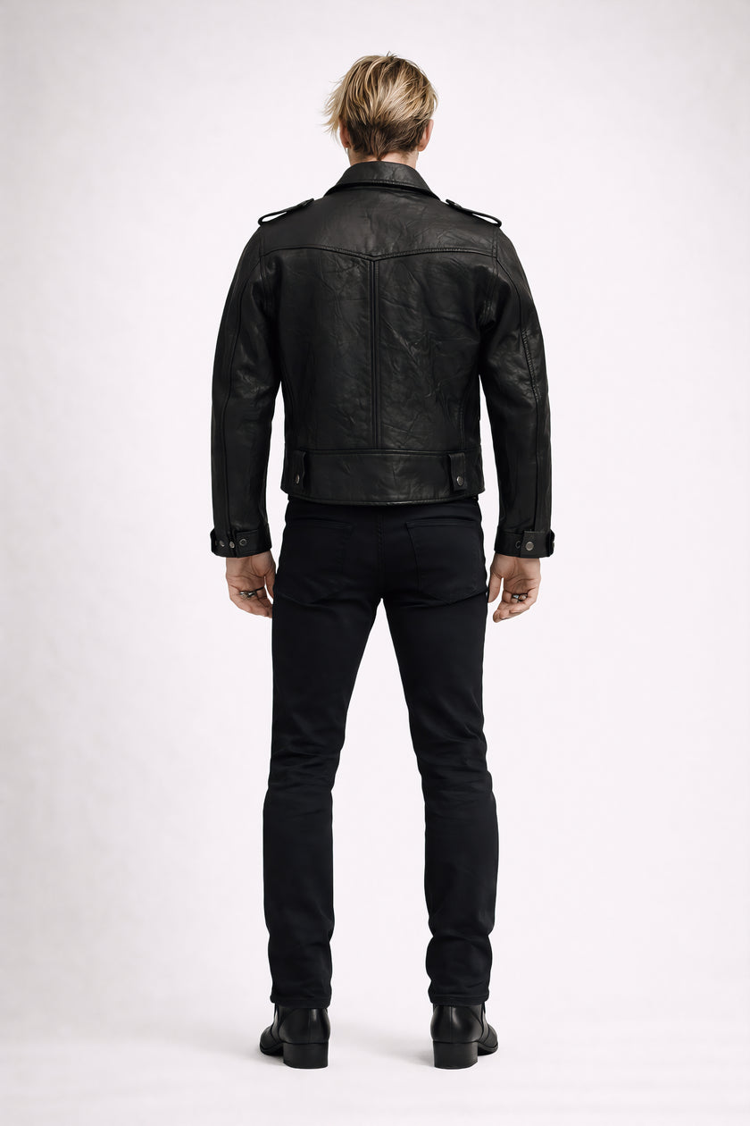 The Sentinel Men Leather Biker Jacket
