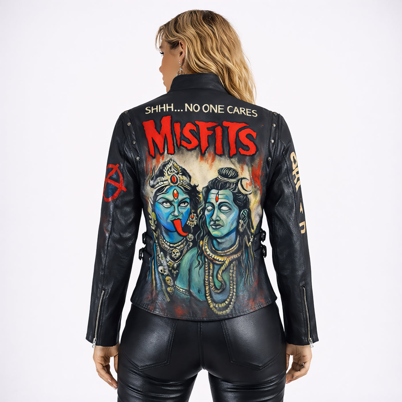 Misfits X Divinity Hand-Painted Woman Biker Jacket