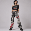 Frayed Fusion Denim Printed Jeans A