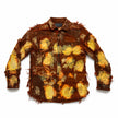 Wearable Ruins Red Gold Shredded Denim Colored Jacket E