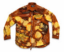 Wearable Ruins Red Gold Shredded Denim Colored Jacket D