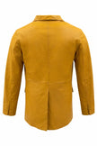 Arkas Yellow Cotton and Leather Blazer