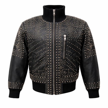 STUDD MUFFIN LEATHER JACKET MEN