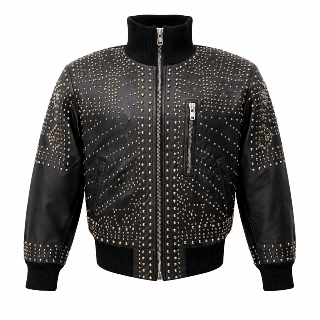 STUDD MUFFIN LEATHER JACKET MEN