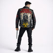 Hand-Painted Men Leather Biker Jacket