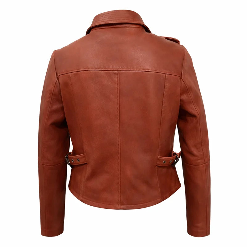 Brick Men Striped Motto Leather Jacket