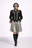 WARRIOR BLACK SUEDE JACKET WITH FRINGES AND BEATS