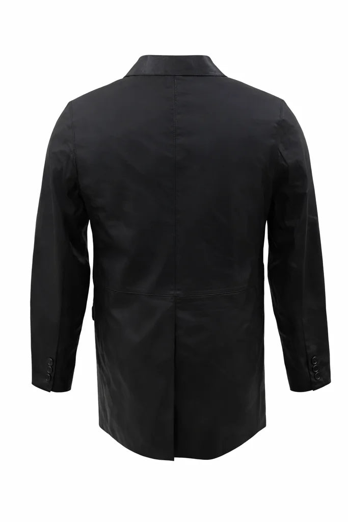 Arkas Black Cotton and Leather Blazer
