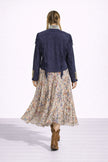 WARRIOR BLUE SUEDE JACKET WITH FRINGES AND BEATS