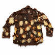 Wearable Ruins Red Gold Shredded Denim Colored Jacket F