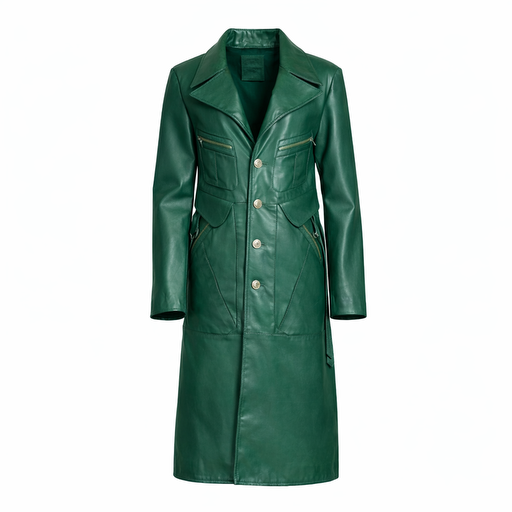 Green Planet Long Leather Jacket