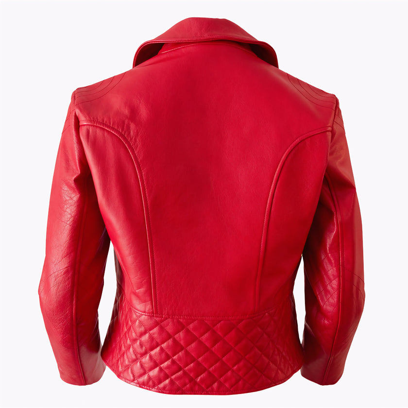 Outlaw Biker Men Moto Red Leather Jacket