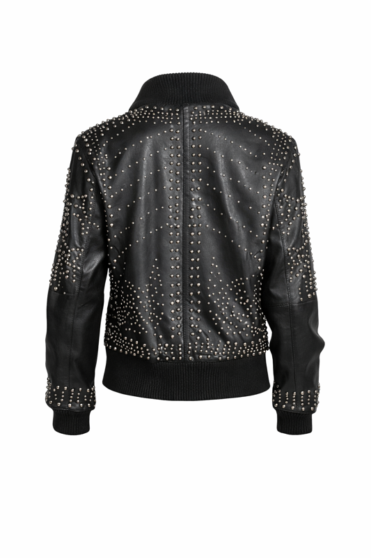 STUDD MUFFIN WOMENS LEATHER JACKET