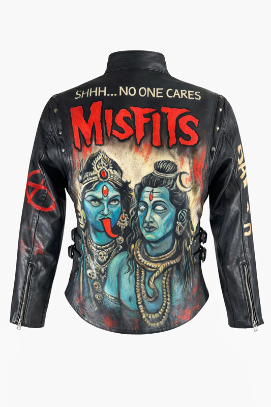 Misfits X Divinity Hand-Painted Woman Biker Jacket
