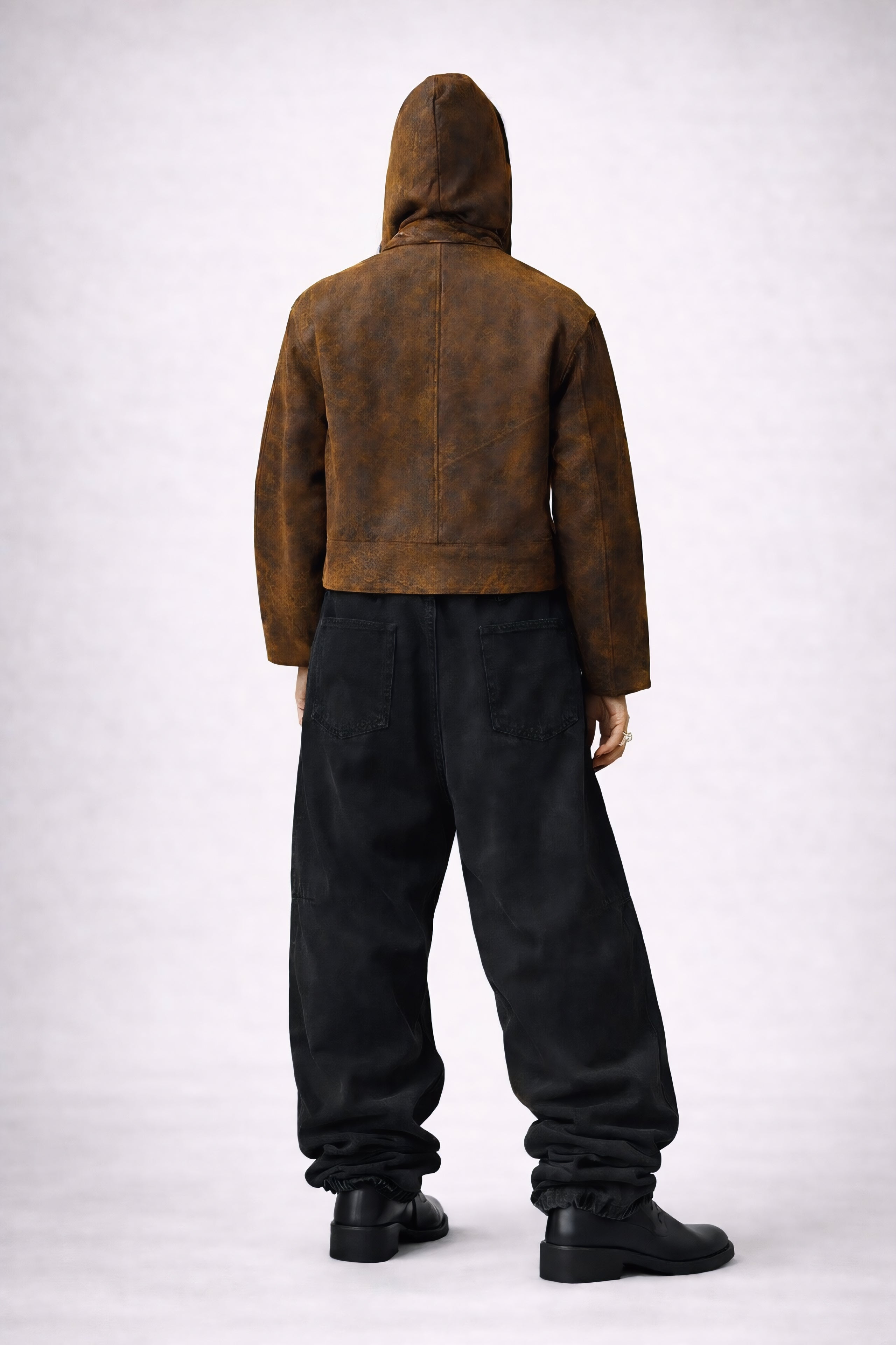 The Alchemist Men Leather Bomber Jacket With Hoodie