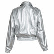 SILVER GALAXY BOMBER LEATHER JACKET