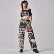 Frayed Fusion Denim Printed Jeans B