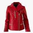 Outlaw Biker Men Moto Red Leather Jacket