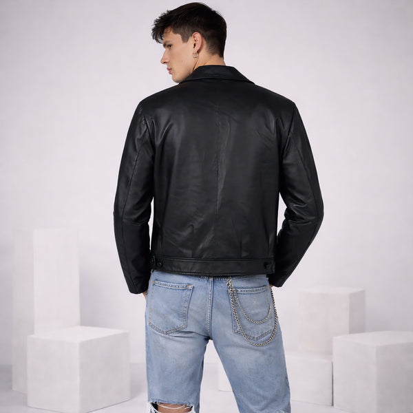 ENTICER BLACK UNIFORM LEATHER JACKET