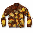 Wearable Ruins Red Gold Shredded Denim Colored Jacket