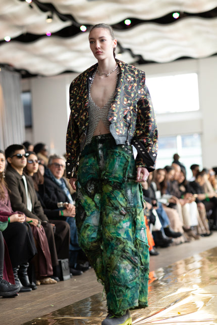 Wearable Ruins Green Shredded Wide Leg Pants B