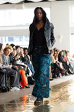 Wearable Ruins Blue Shredded Denim Wide Leg Colored Pants