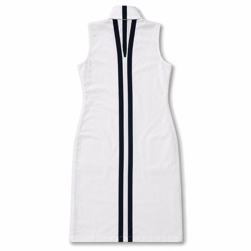 Linen Contrast Trim Maxi Dress