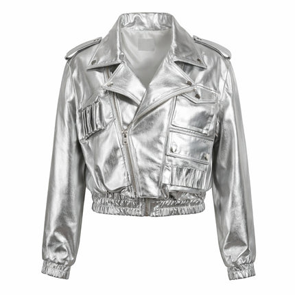 SILVER GALAXY MEN OVERSIZED BOMBER LEATHER JACKET