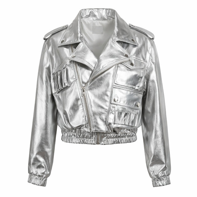 SILVER GALAXY MEN OVERSIZED BOMBER LEATHER JACKET