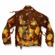 Wearable Ruins Red Gold Shredded Denim Colored Jacket