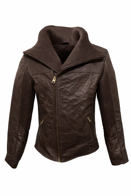 ARMOR COTTON LAPEL COLLAR LEATHER JACKET